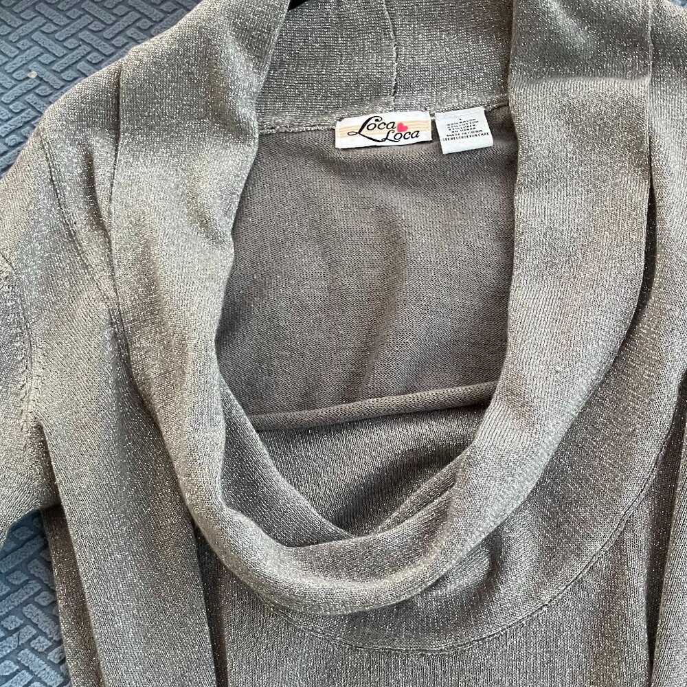 Silver glitter Cowl Neck Top